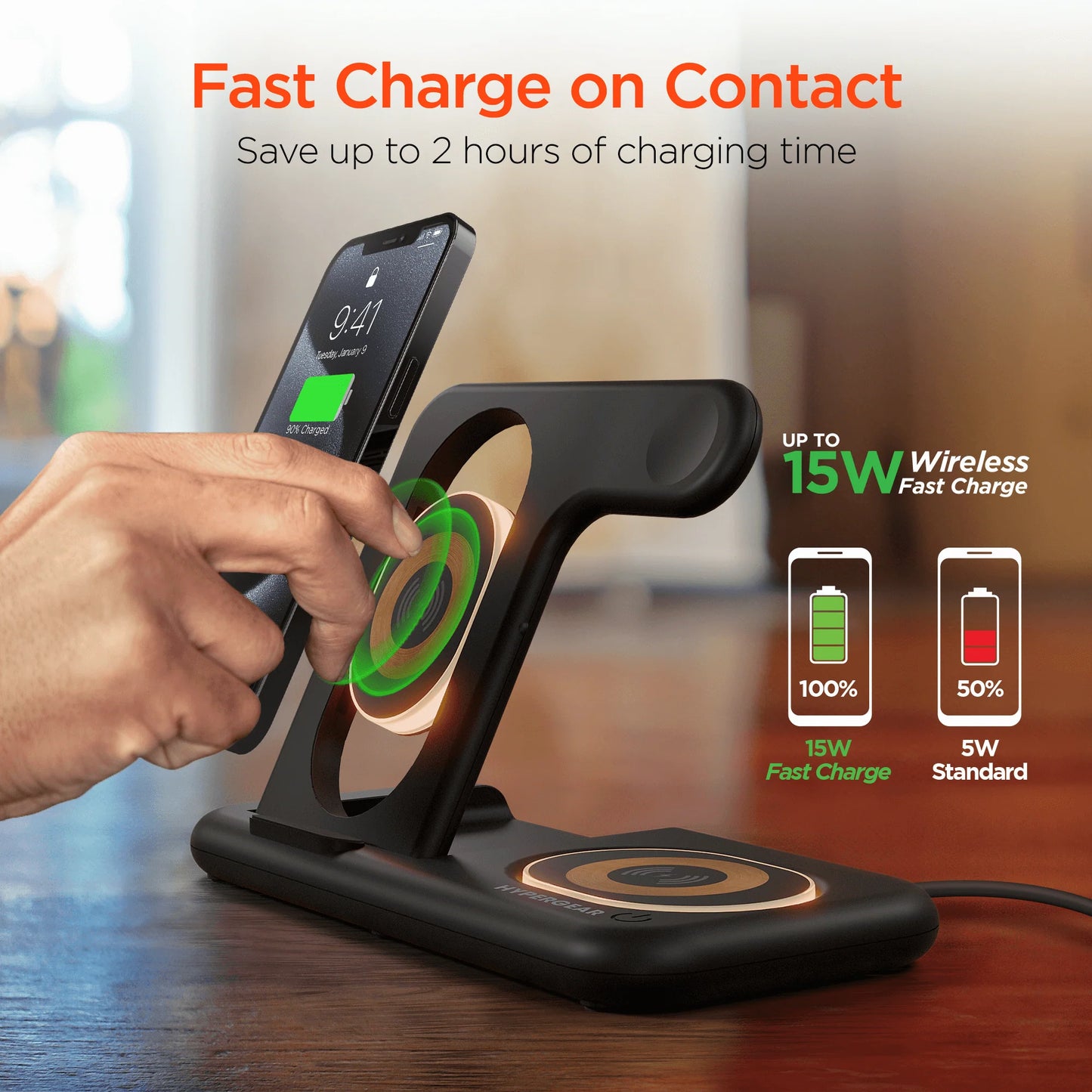 The Ultimate Apple Charging Station – Fast & Tangle-Free 4-in-1 Wireless Charger for iPhone, Apple Watch & AirPods.