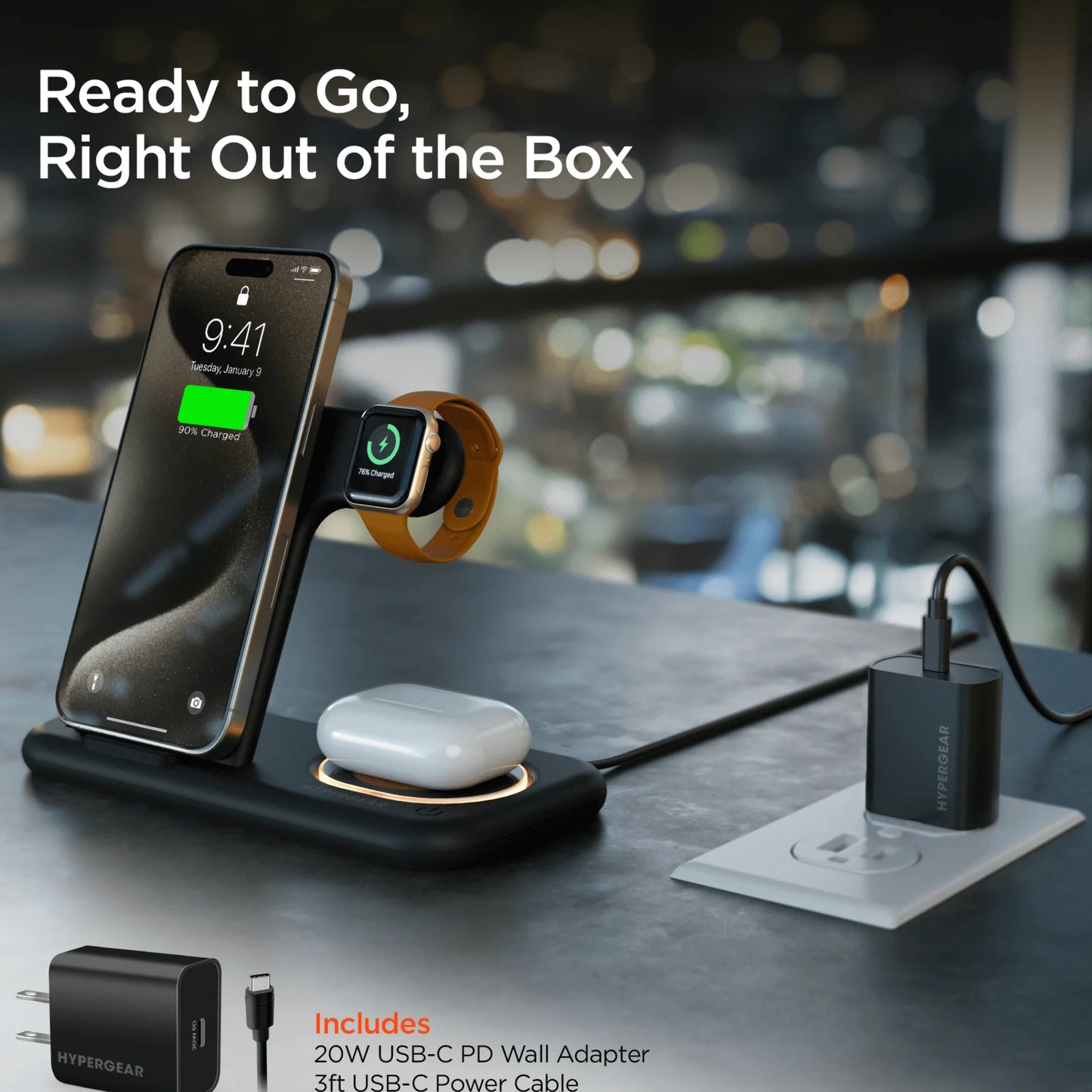 The Ultimate Apple Charging Station – Fast & Tangle-Free 4-in-1 Wireless Charger for iPhone, Apple Watch & AirPods.
