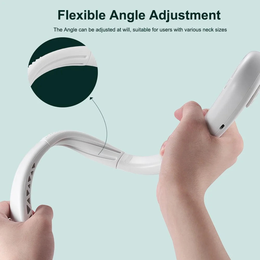Portable Bladeless Hanging Neck Fan Air Cooling Rechargeable Wearable Head USB Mini Fan Traveling Outdoor Sports Running Fans