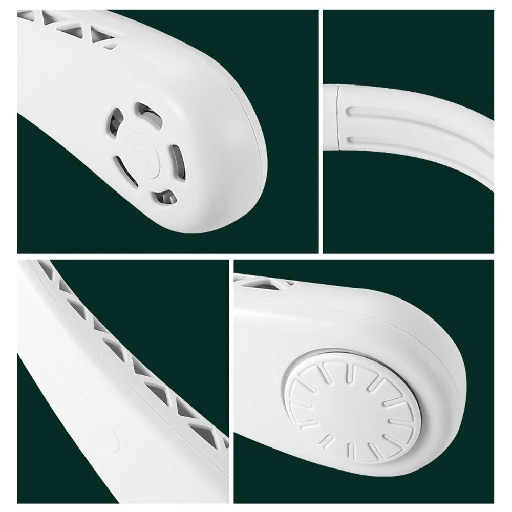 Portable Bladeless Hanging Neck Fan Air Cooling Rechargeable Wearable Head USB Mini Fan Traveling Outdoor Sports Running Fans