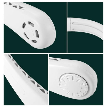 Portable Bladeless Hanging Neck Fan Air Cooling Rechargeable Wearable Head USB Mini Fan Traveling Outdoor Sports Running Fans
