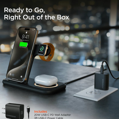 The Ultimate Apple Charging Station – Fast & Tangle-Free 4-in-1 Wireless Charger for iPhone, Apple Watch & AirPods.