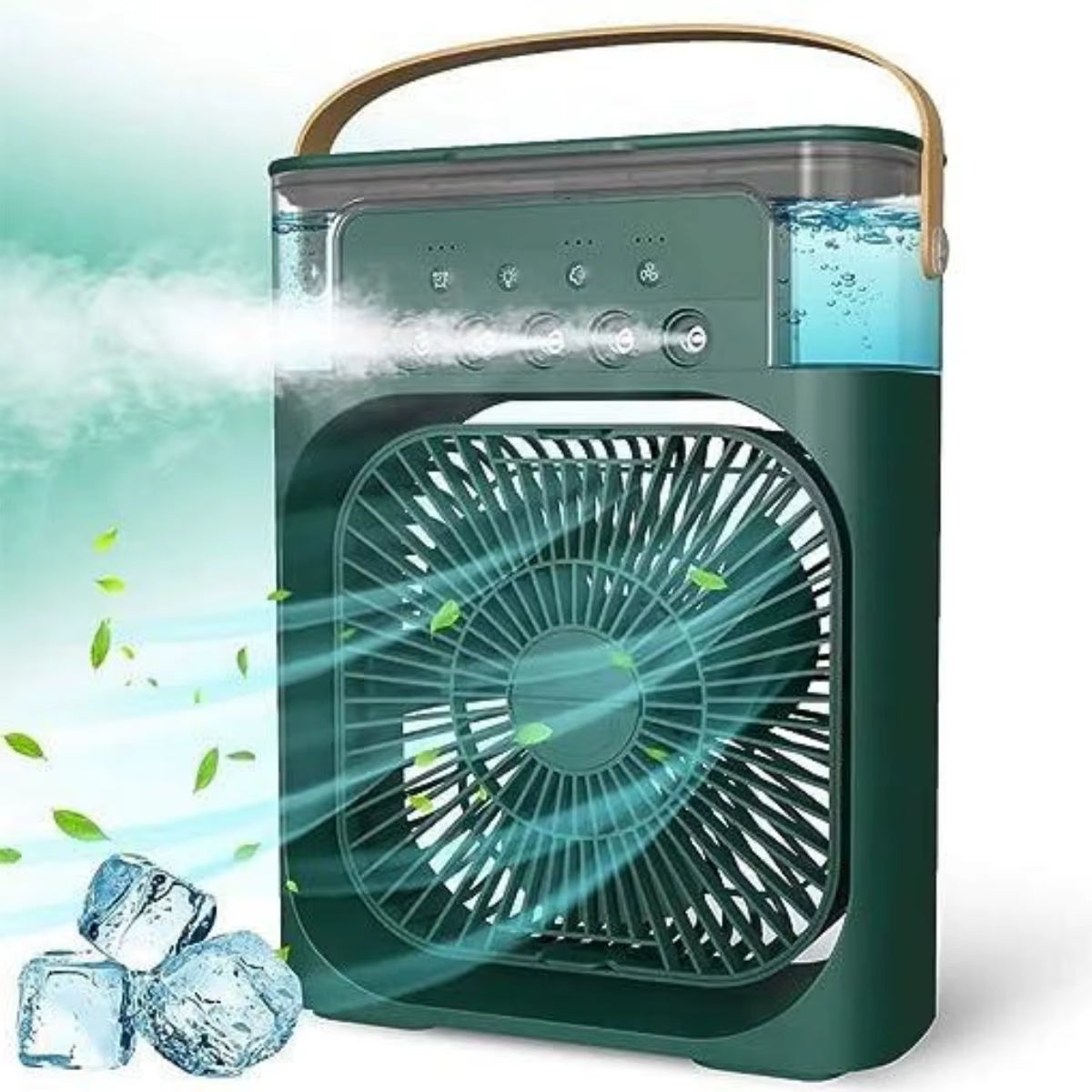 3 in 1 Fan Air Conditioner Household Water Mist USB Fan Small Air Cooler LED Night Light Portable Humidifier Air Adjustment Fan